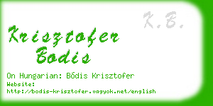 krisztofer bodis business card